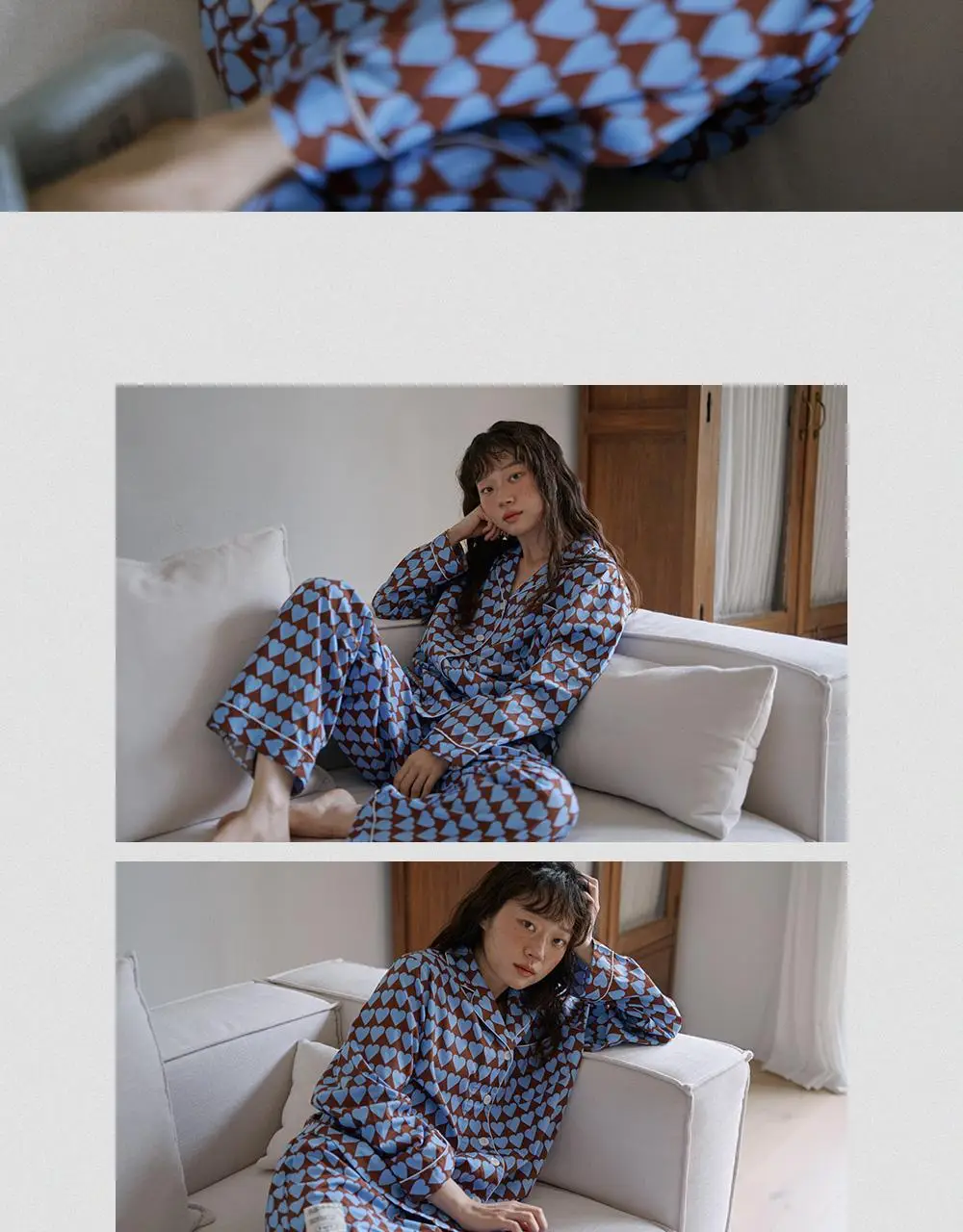 보웰 [BWTZ] (uni) 데이오프 고밀도 순면 100% 파자마세트 클라우드하트 2종 상세페이지 15